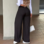 👖💥Women's High-Waisted Straight Leg Trousers – Front seam & elastic back – Versatile, comfortable & perfect for office or casual wear ✨🌸