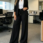 👖💥Women's High-Waisted Straight Leg Trousers – Front seam & elastic back – Versatile, comfortable & perfect for office or casual wear ✨🌸