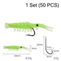 🦐🎣50PCS Luminous Shrimp Lures – Glow in the Dark & Sharp Hooks 🌙✨