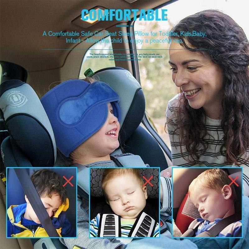 Kids Car Sleeping Head Support Band – Adjustable Toddler Sleep Headrest Pillow, Anti-Droop Child Head Stabilizer for Car Seats