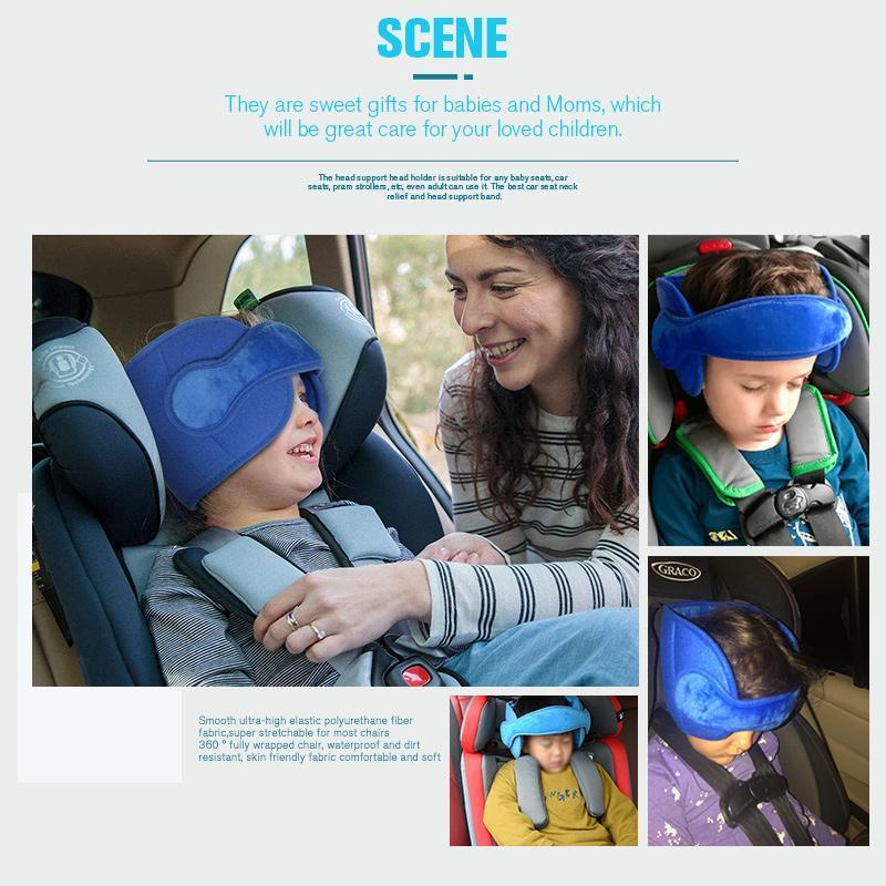 Kids Car Sleeping Head Support Band – Adjustable Toddler Sleep Headrest Pillow, Anti-Droop Child Head Stabilizer for Car Seats