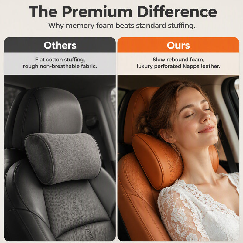 🚗💤 Universal Memory Foam Car Headrest Neck Pillow
