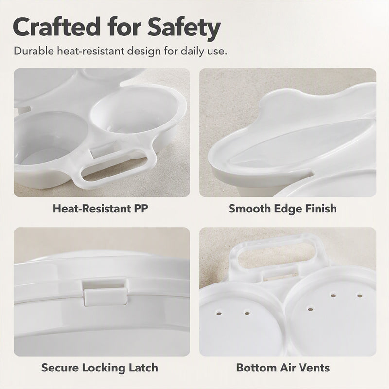 🍳 BUY 1 GET 1 FREE! ✨ Dual Cavity Microwave Egg Poacher
