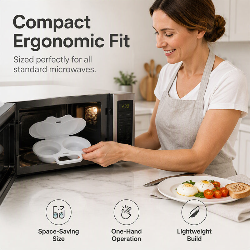 🍳 BUY 1 GET 1 FREE! ✨ Dual Cavity Microwave Egg Poacher