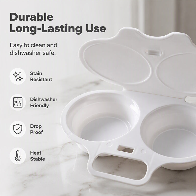 🍳 BUY 1 GET 1 FREE! ✨ Dual Cavity Microwave Egg Poacher