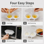 🍳 BUY 1 GET 1 FREE! ✨ Dual Cavity Microwave Egg Poacher