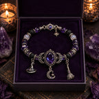 Gothic Purple Rhinestone Halloween Bracelet