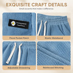 Women's Corduroy Wide-Leg Pants with Drawstring