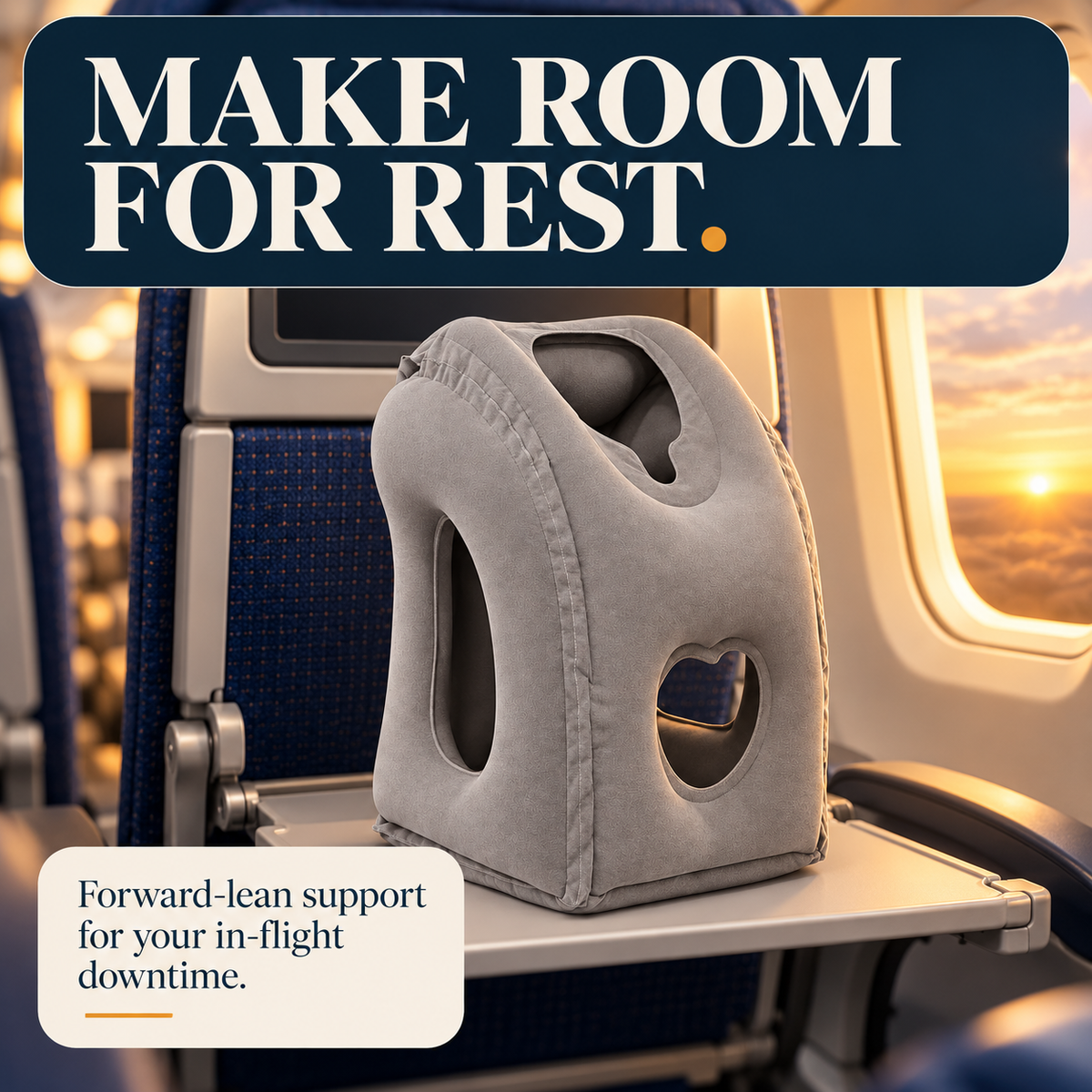 ✈️ Inflatable Airplane Sleep Pillow – Lean-Forward Travel Comfort