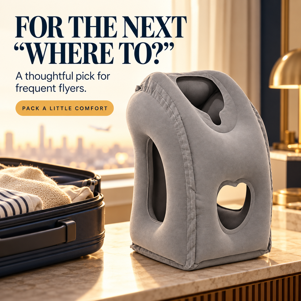 ✈️ Inflatable Airplane Sleep Pillow – Lean-Forward Travel Comfort