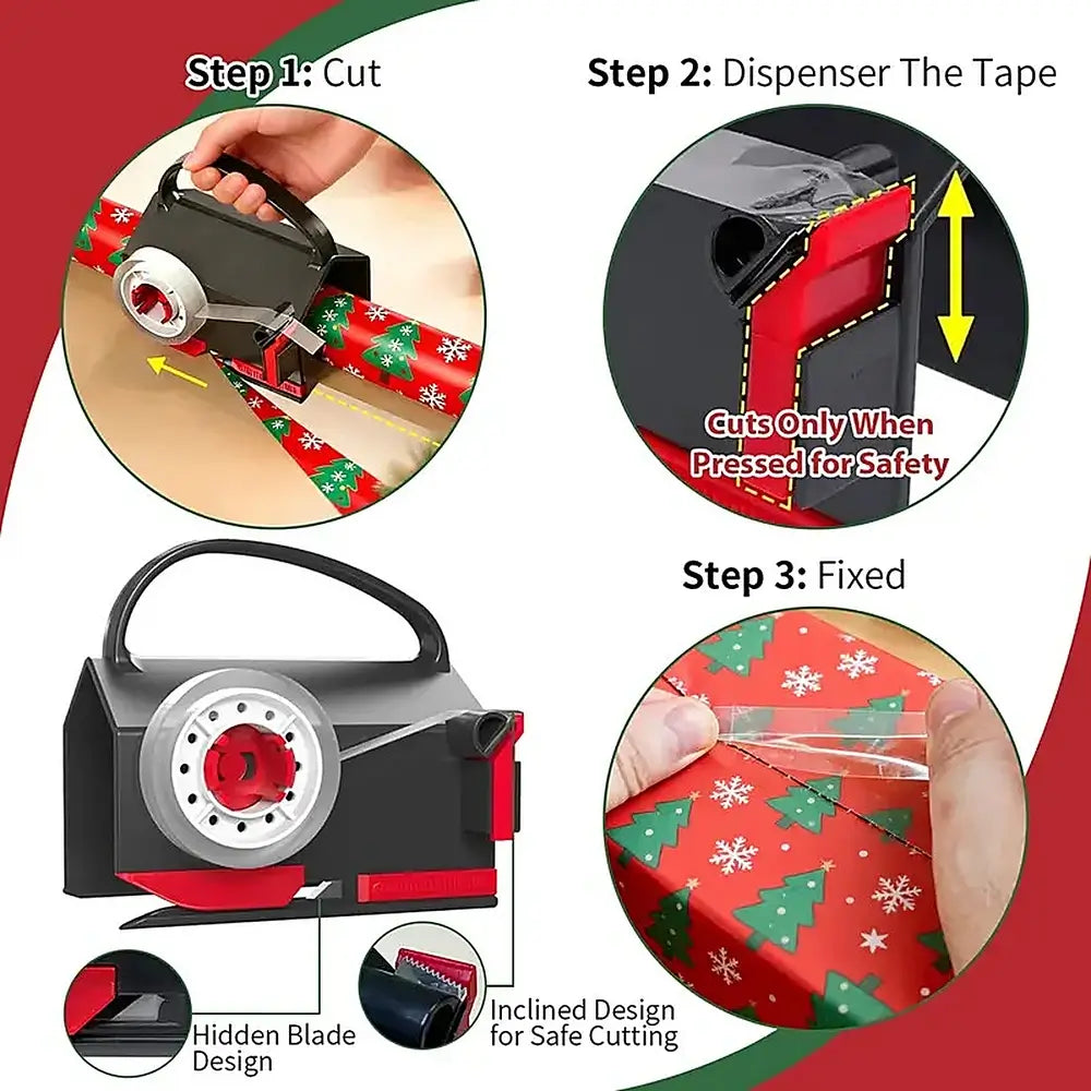 Wrapping Paper Cutter Tape Dispenser Kit